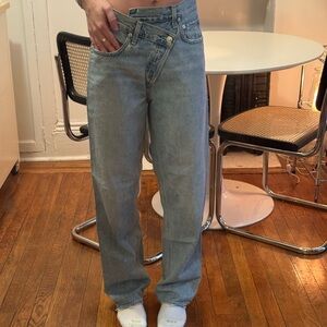 Agolde Light Blue Criss Cross Denim Jeans